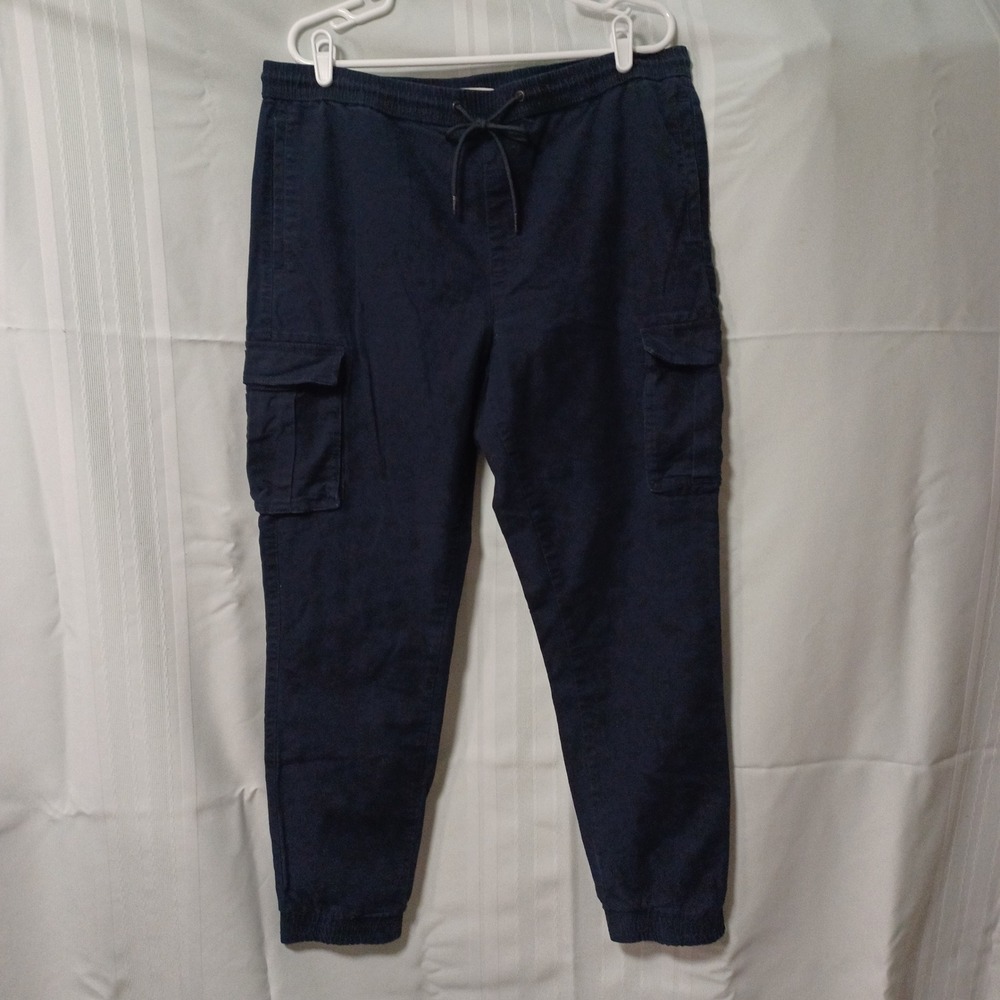 Goodfellow & Co Mens Navy Blue Cargo Jogger Pants Stretch‎ Cotton Size L